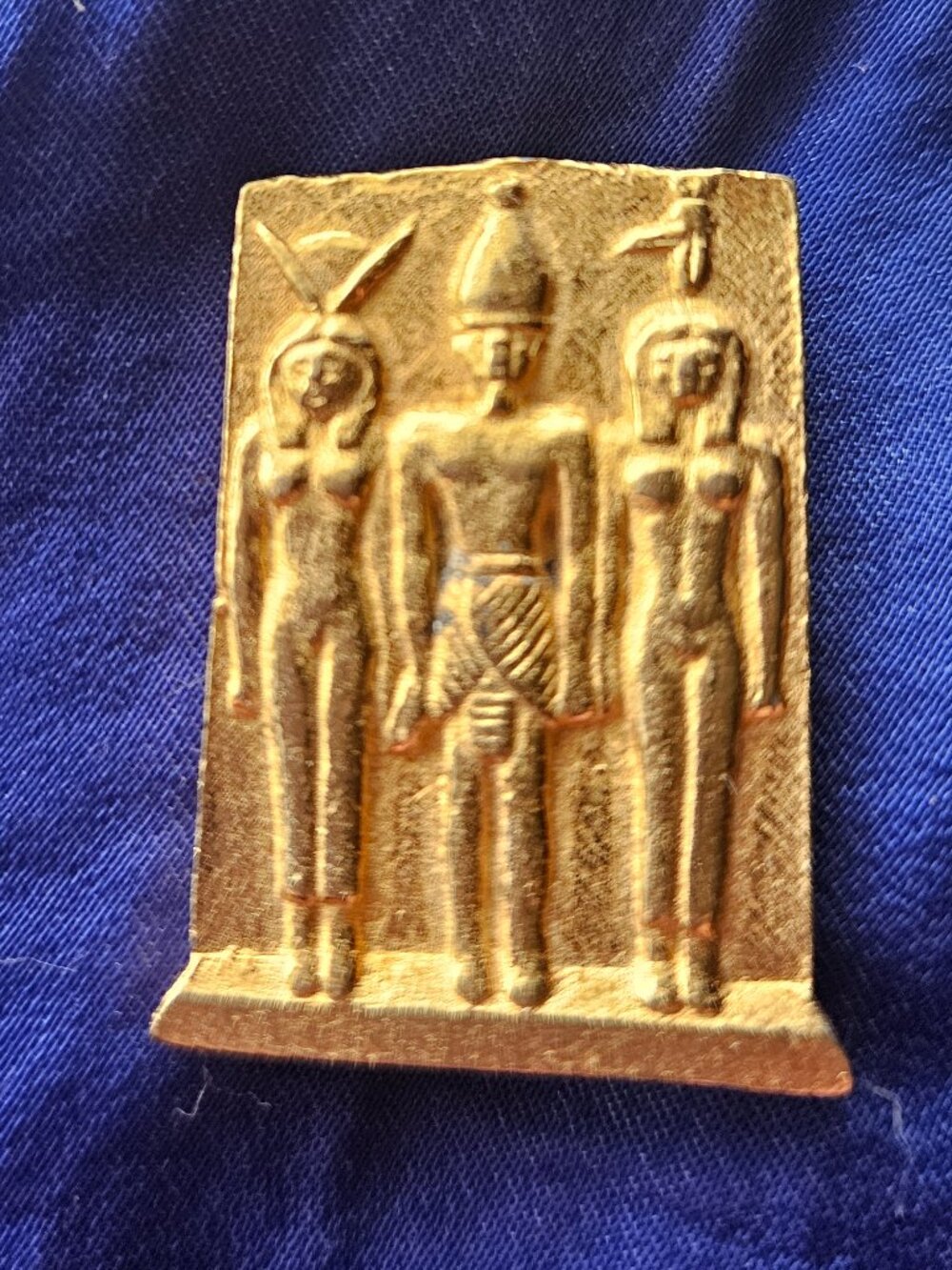 70s Egyptian Revival gold-tone brooch